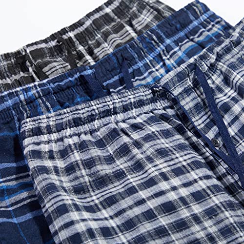3 Pack: Mens Pajama Pants Cotton Super Soft Pajamas For Men Flannel Bottoms Fleece Buffalo Plaid Pj Gifts Lounge Pants Sleepwear Christmas Pijamas Para Hombres Essentials Woven Button Fly,Set 6-Xxl #TOP2