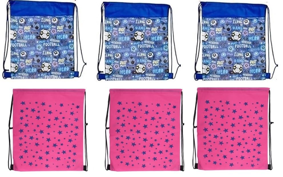 Demoda Drawstring Sack Bag Set of 6 - Birthday Return Gifts for Kids - Adorable Dori Sack Bags for Boys Girls - Kids Birthday Gifts