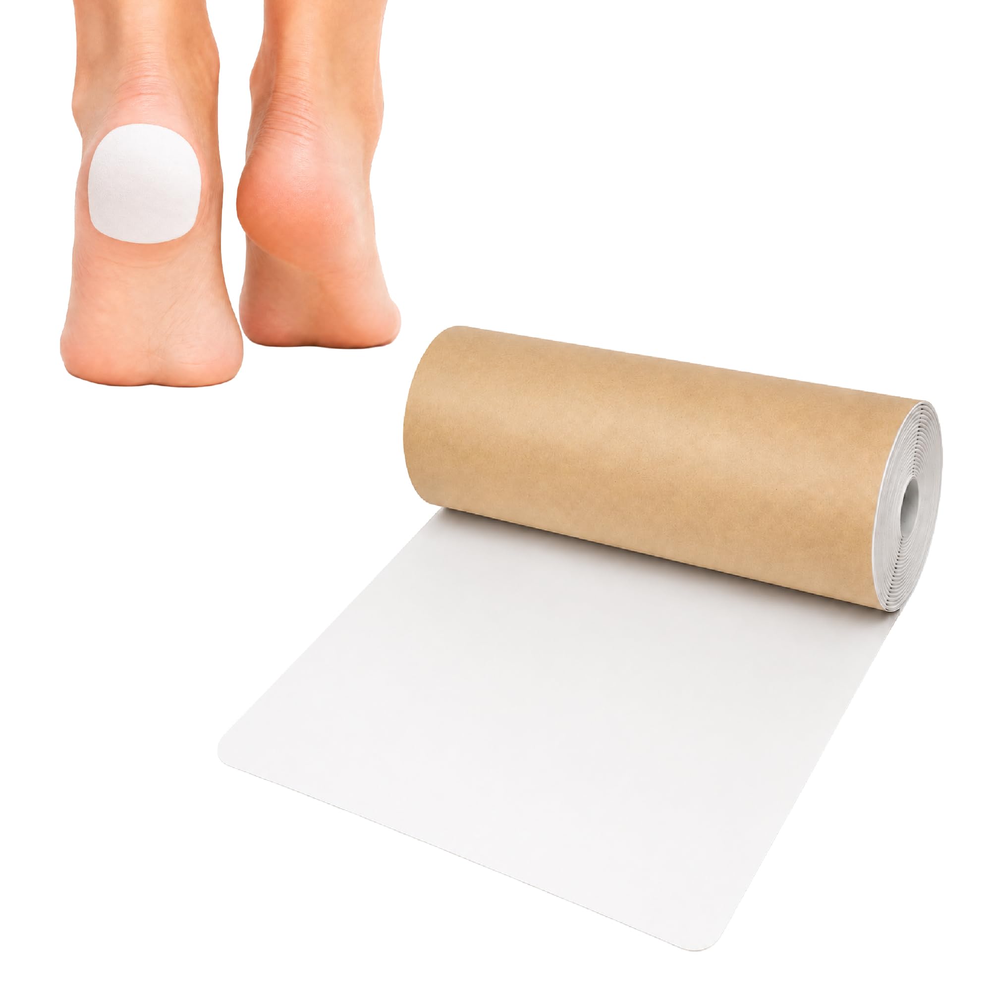 Rolyan Latex-Free Moleskin, 9" x 4 Yards, White, Adhesive Backing Moleskin Padding for Use with Splints, Braces, and Casts, Non-Latex Roll of Prewrap, Undercast Wrap for Skin Protection and Support