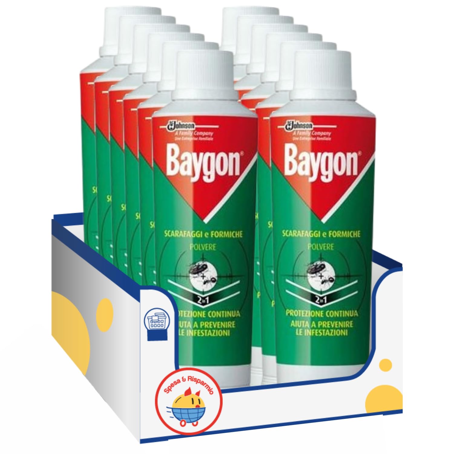 Insetticida in polvere per scarafaggi e formiche – Uso domestico kit con Spugna Brandizzata SPESA & RISPARMIO Inclusa – Variazioni 4/8/12 Pezzi (12)