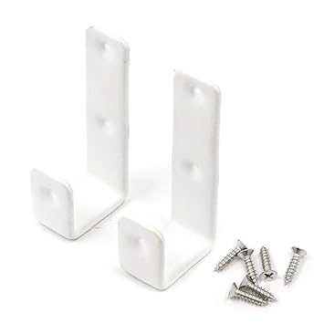 Geesatis Hook Hardware 2 PCS White Bed Ladder Hooks Utility Hooks Bunk Bed Ladder Hook Unique Design Heavy Duty Hook Brackets for Bed Decoration Tool, with Mounting Screws, Inner Length: 25mm