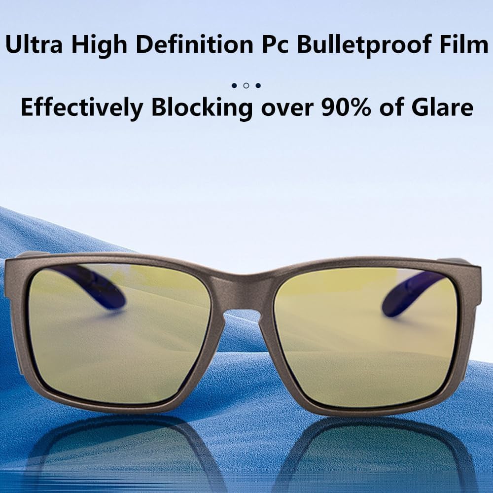Aquavision Pro Sonnenbrille, Polarisierte Uv400-schutzbrille, Leichte Rahmenlose Angelbrille, Beschlagfreie, Belüftete Sportsonnenbrille, Hochauflösende Polarisierte Outdoor-Brille (Gray)