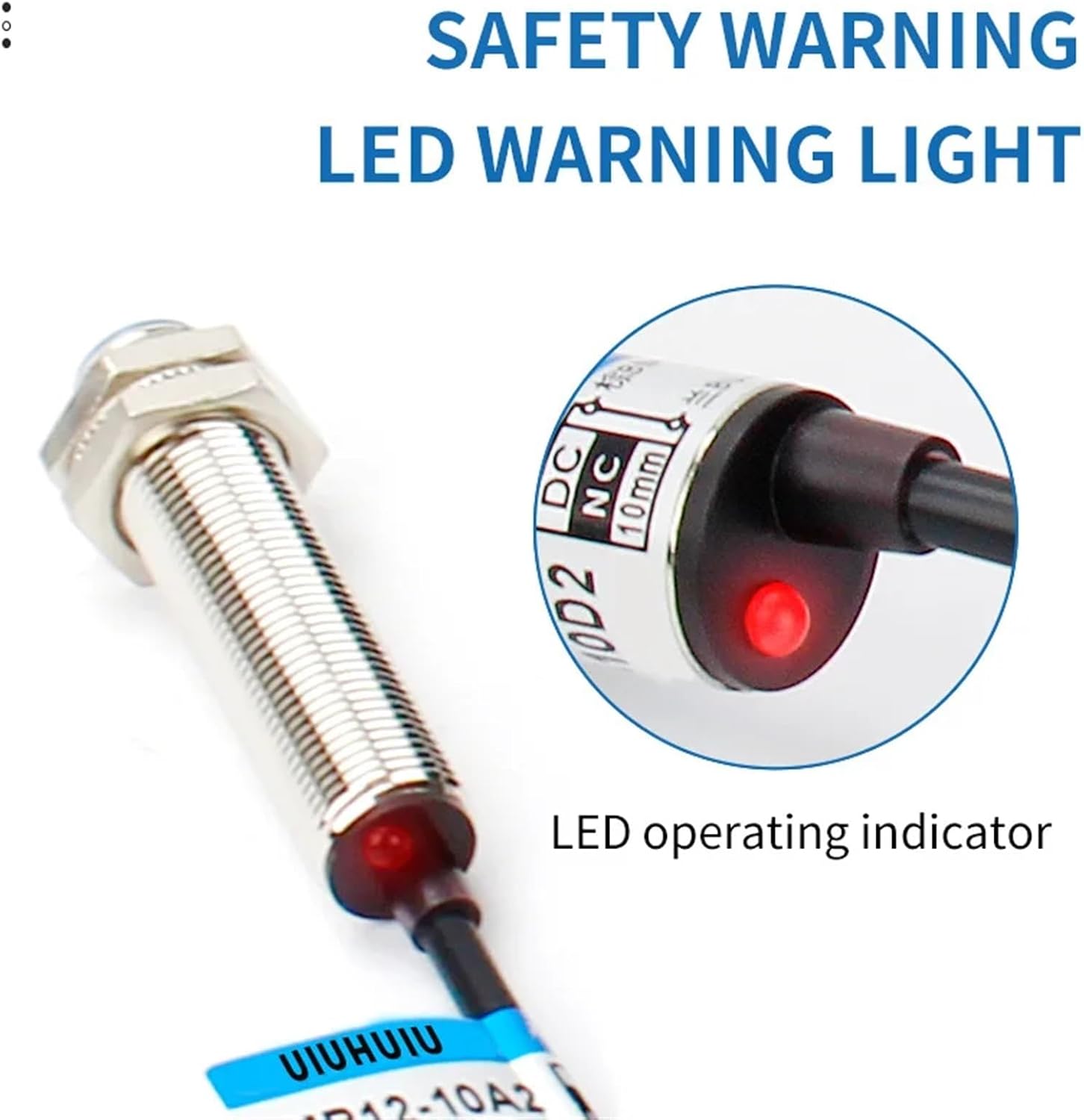 M12 Switch 2 Wire AC Sensing Distance 10mm Magnetic Proximity Sensor Effect Non-Contact Industrial Testing Precisio(90V-220V 10mm,Normally Closed)