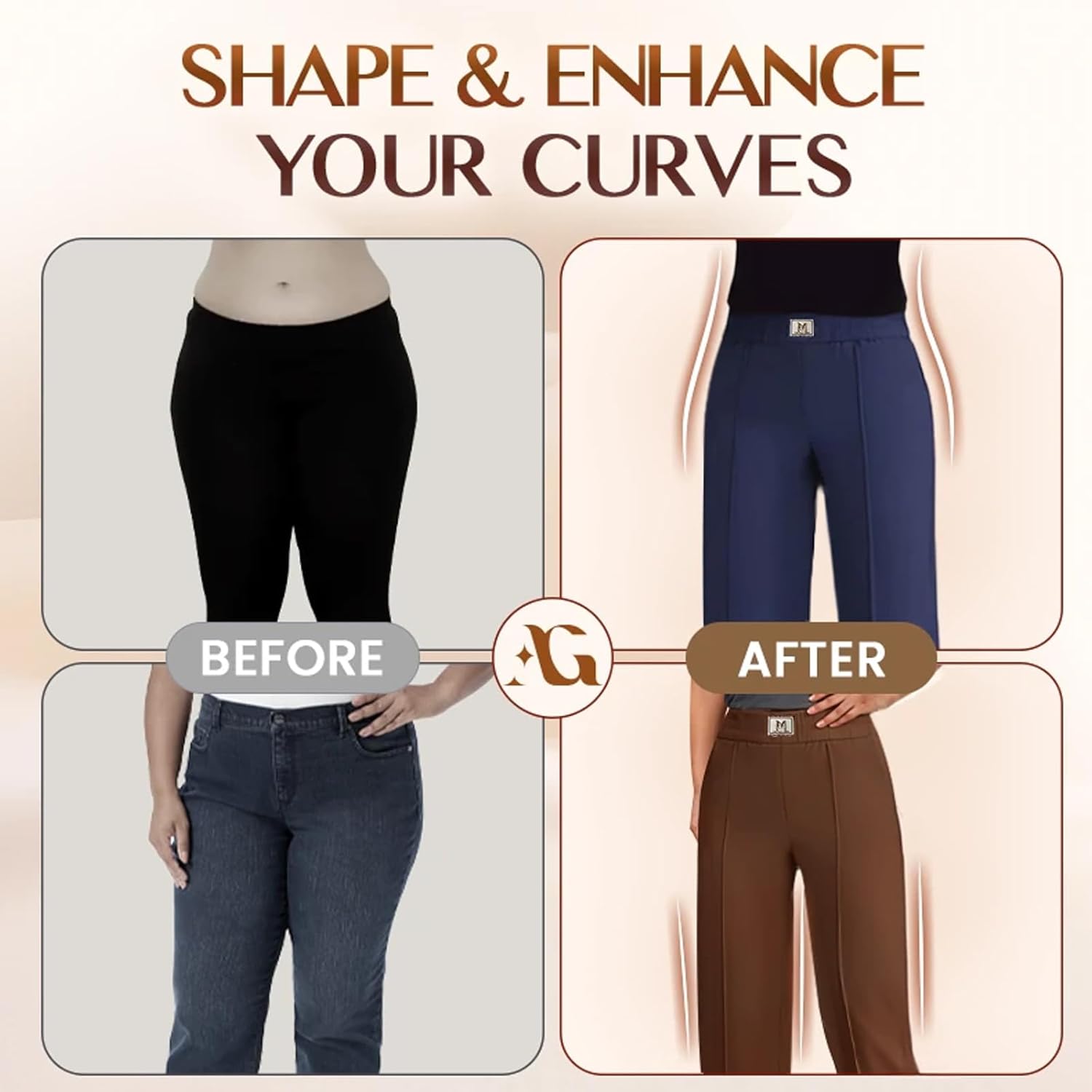 Senior Pants for Women, Drape High Rise Pull-On Soft Stretch Seniorpants for Ladies Women 50+