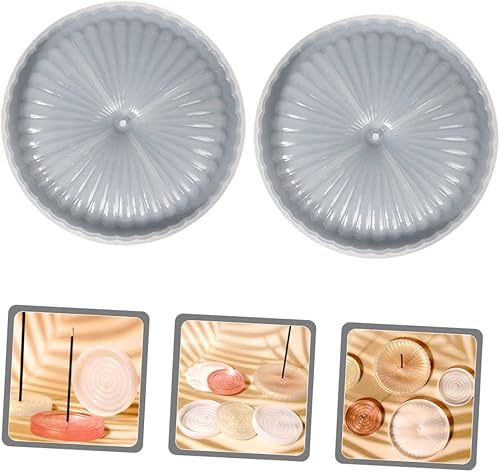Miniatura 8 de SEWACC Molde de placa de incienso de 4 piezas, moldes de silicona para gelatinas, moldes de bricolaje para resina, suministros de bricolaje, juego