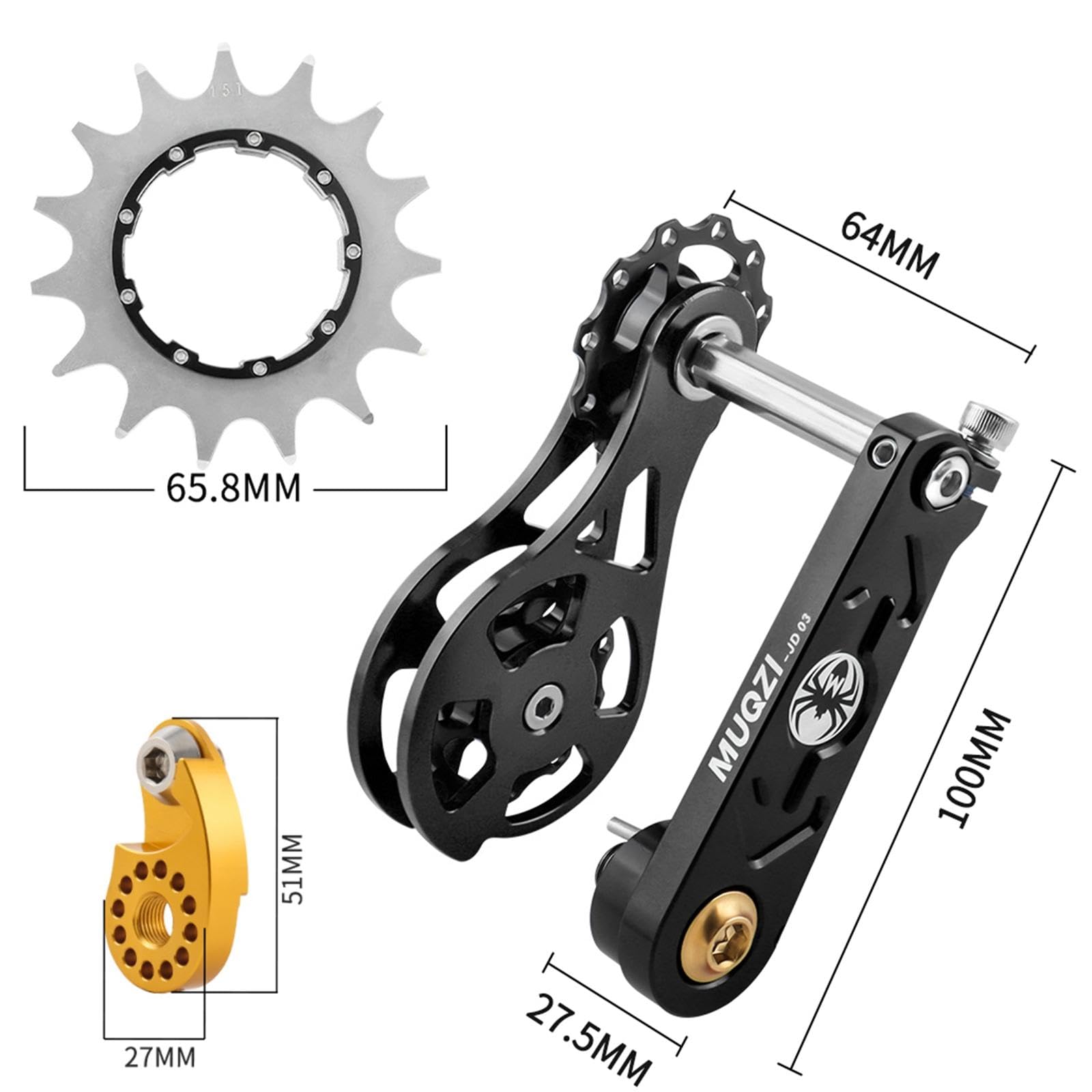 Kit de Conversión de Una Sola Velocidad para Bicicleta de Montaña, Tensor de Cadena, Repuestos de Aleación de Aluminio Y Acero Inoxidable, Regulador D
