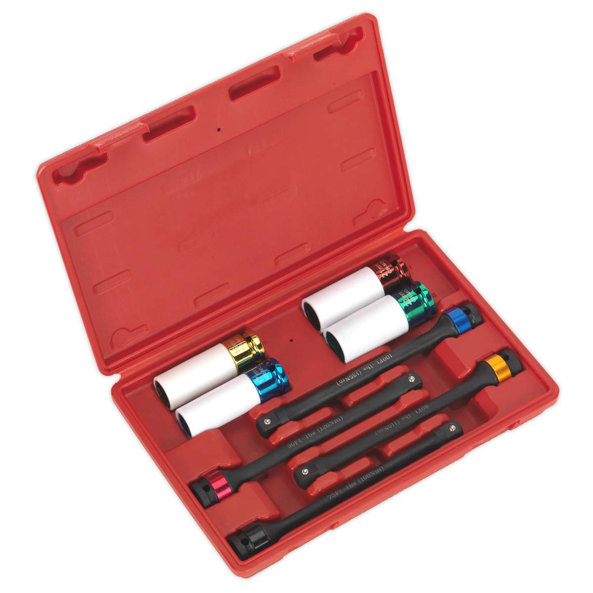 Sealey Torque Stick & Wheel Impact Socket Set 8pc 1/2" Sq Drive