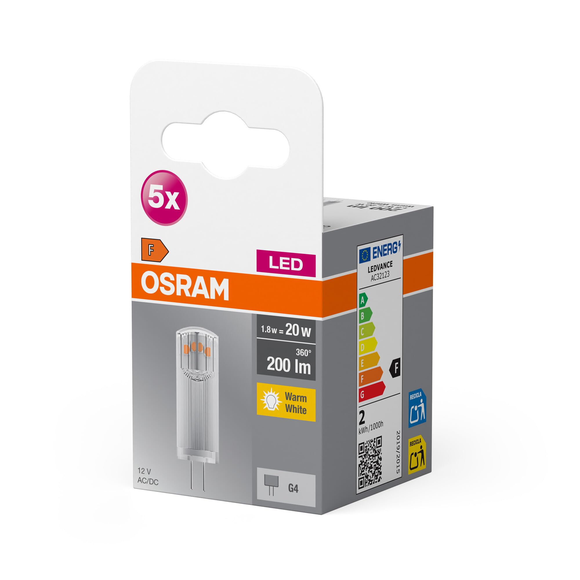 Osram LED Base PIN 20 320° Warmweiß 2700 K 1,8 W 200 lm – Ansicht 6