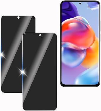 Privacy Screen Protector for Xiaomi Redmi Note 11 Pro+ 5G Anti-Spy Tempered Glass Film, Fingerprint ID Compatible, Drop Resistant,Touch Sensitive, No Bubbles 2-Pack