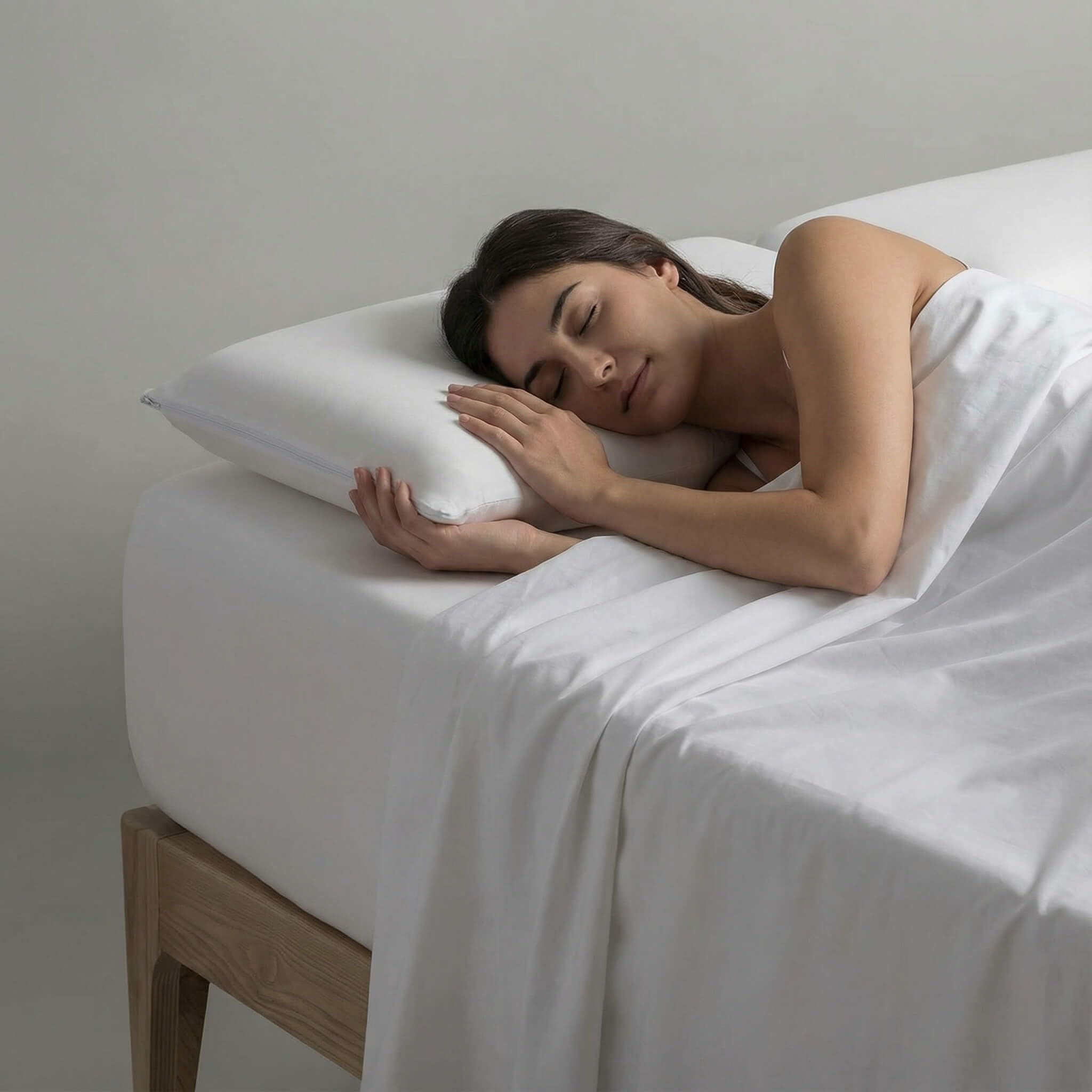 Velfont Almohada Ergonómica Viscoelástica Antialérgenos con Tecnología AlerProTECH, Doble Funda 100% Algodón y Microfibra, Alta Densidad, Firmeza Media (90 cm)