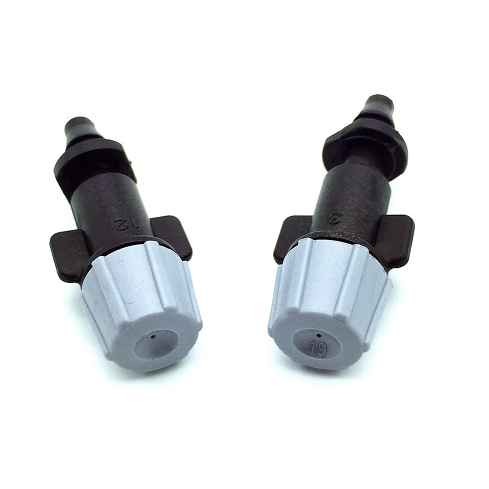 Raccords de tuyaux d'arrosage pour arroseurs, 100 pièces, buse Grise, arroseurs icro 1/4", arrosage de Jardin avec Embout cannelé Simple et Tuyau de 4/7 mm