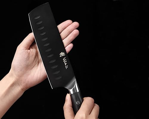 Miniatura 3 de Wakoli TTN - Juego de cuchillos de chef de 5 piezas con bloque magnético de acacia, cuchillas de acero inoxidable 5Cr15MoV con revestimiento de