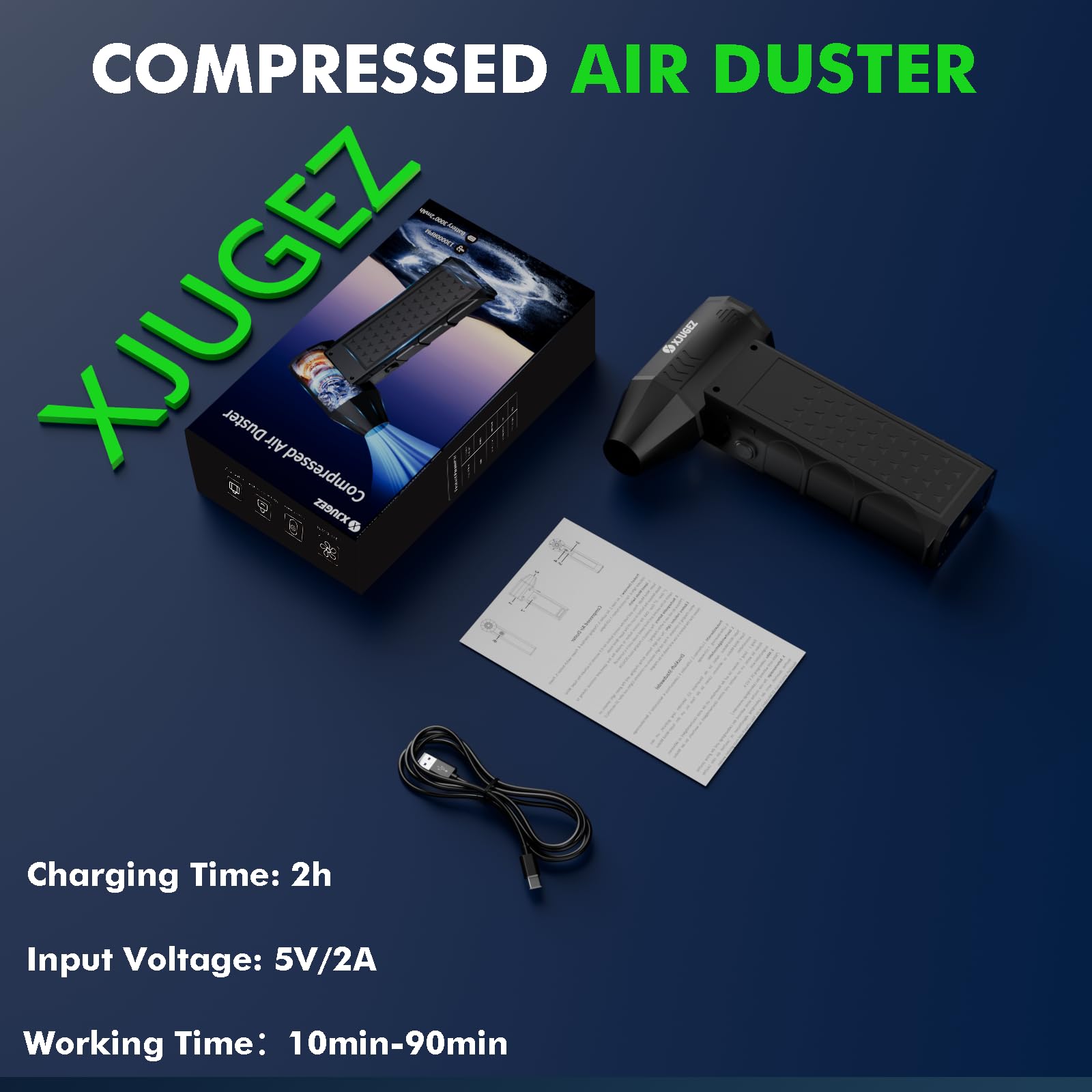 Aria Compressa Elettrico,4 Velocità Elettrico Rimuovi Polvere, Mini Soffiatore a Batteria Portatile come Bomboletta Aria Compressa,130000RPM Air Duster per PC,Tastiera,Auto -Star