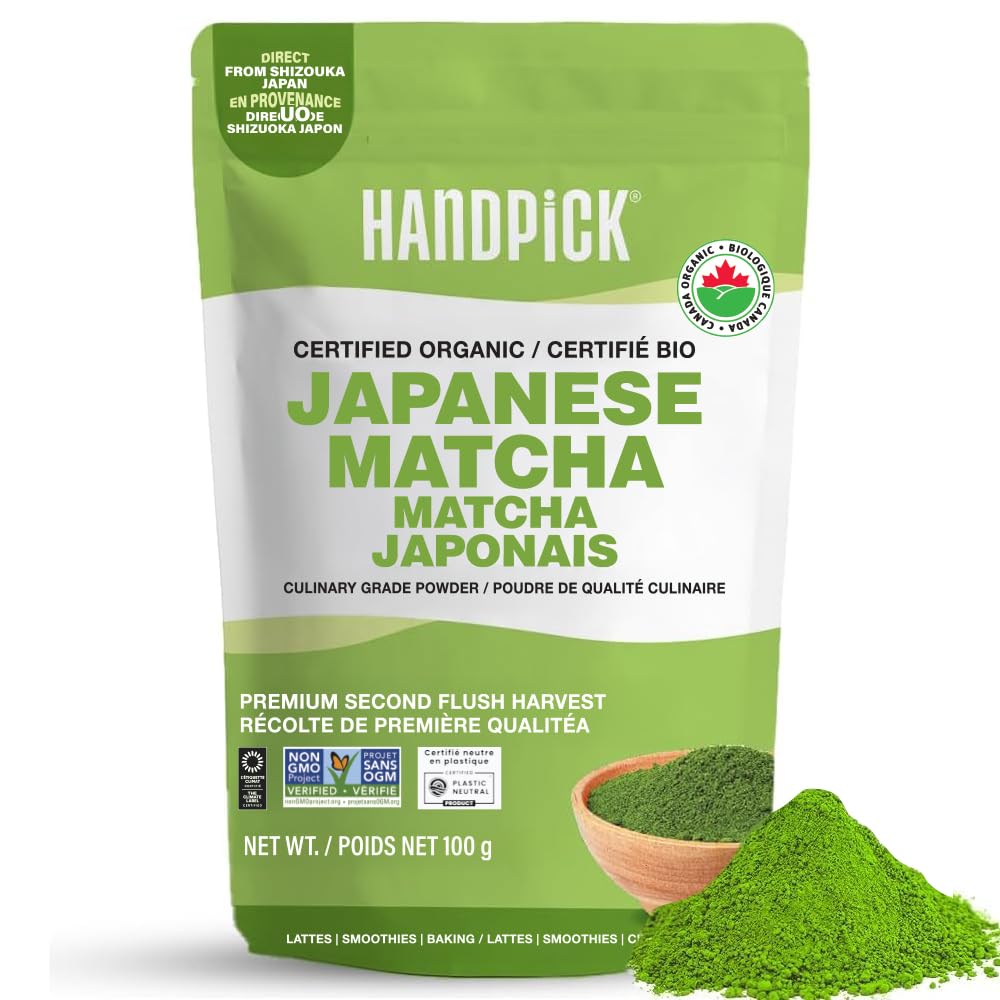 HANDPICK Organic Japanese Matcha Green Tea Powder (100gm, 100