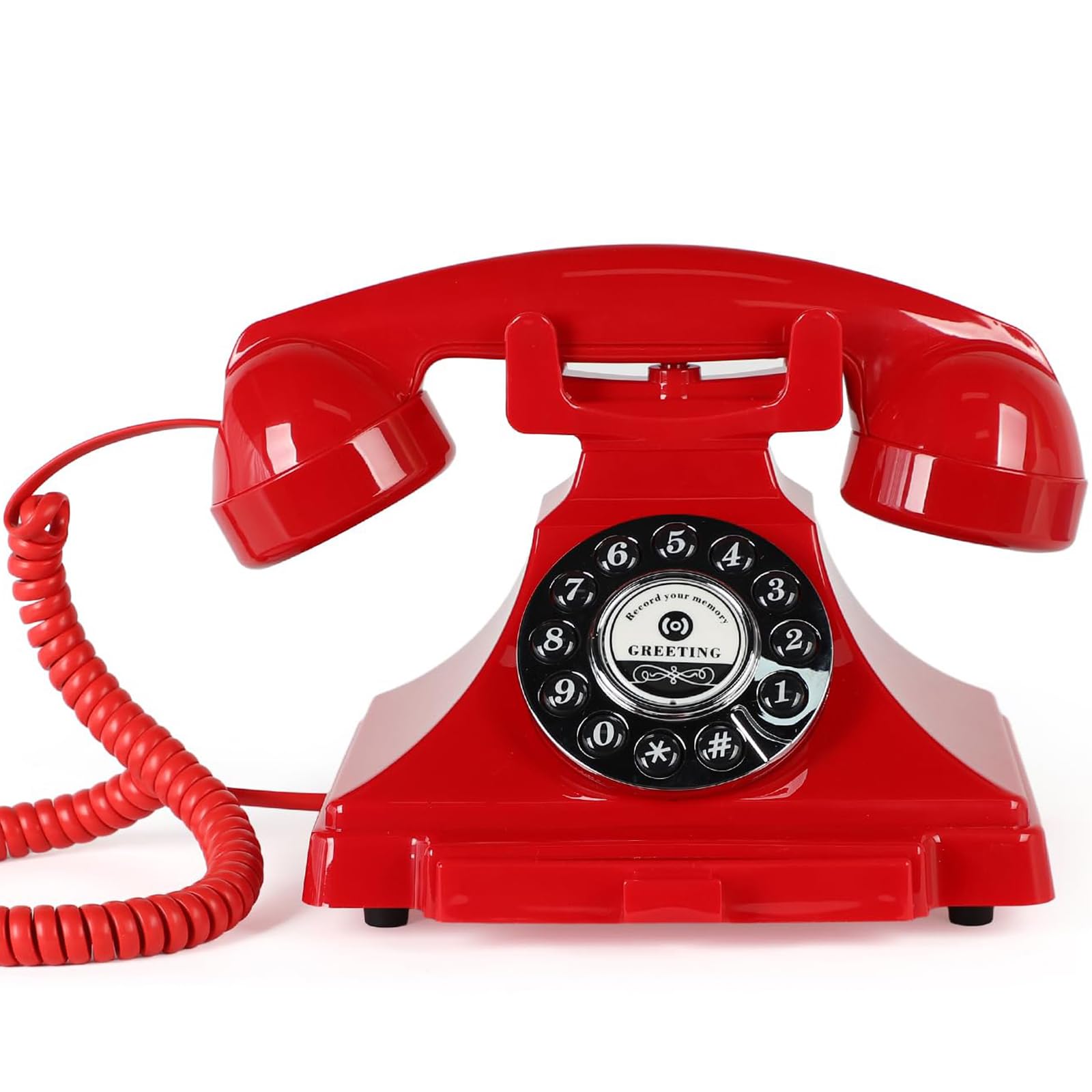 ROOMEDAL Libro de invitados de audio para teléfono de boda, mensajes de audio 2024, registro de mensajes de audio personalizados, libro de visitas de audio para fiestas, bodas, cumpleaños (rojo)