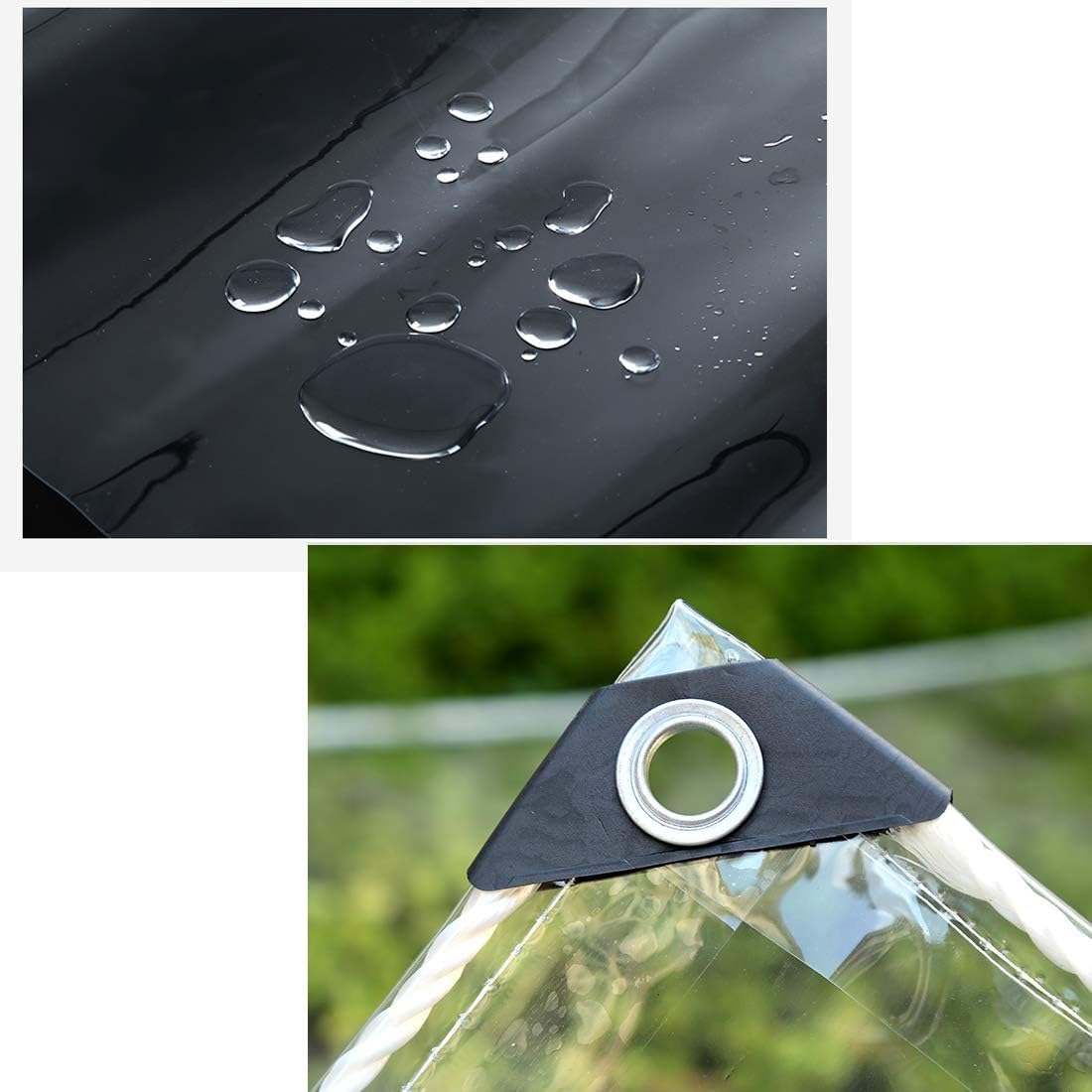 wasserdichte Transparente PVC Plane mit Ösen,Wetterfeste Plane Strapazierfähige Vordächer Faltbar,0,35mm Regenschutz Abdeckplane für Gartenmöbel Pflanzen Gewächshaus Pet Hutch Dach(1x4m)