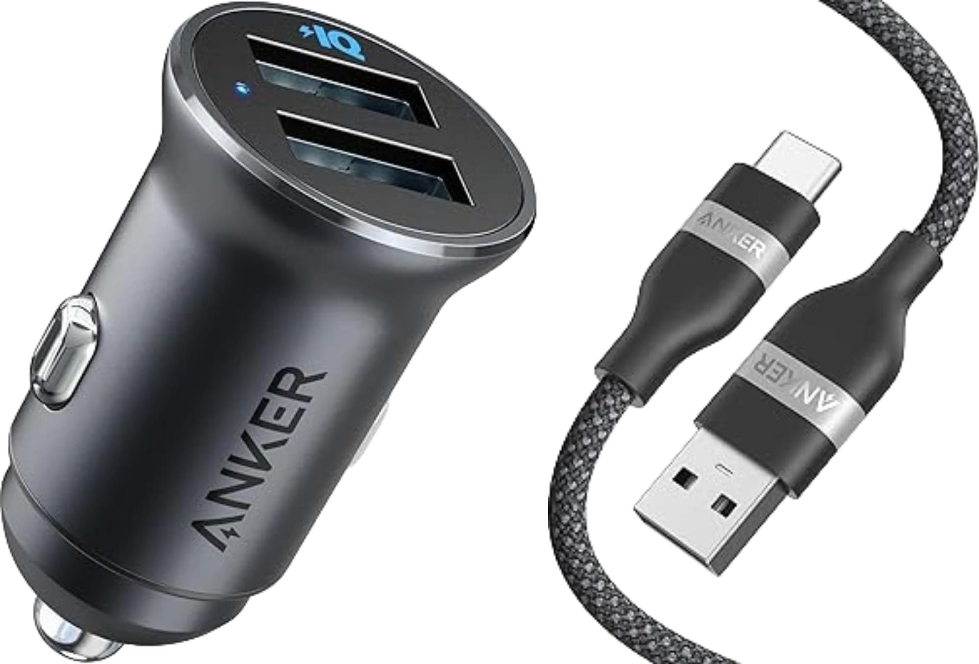 Anker Carregador Veicular 320 (24W II), Carregador Carro USB com 2 Portas USB-A +Anker