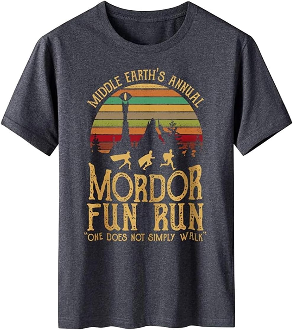 - Middle Earth's Annual Mordor Fun Run one Does not Simply Walk T-Shirt for Men