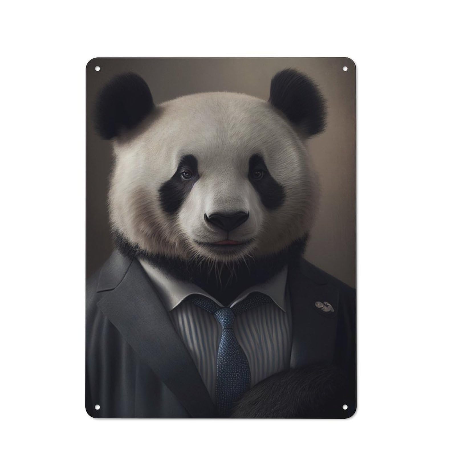 Junmoney Panda Suit Business For Garden Room Or Summerhouse, Rustic Tin Sign 40X30cm, Tin Sign Wall Decor For Garden Rooms And Summerhouses