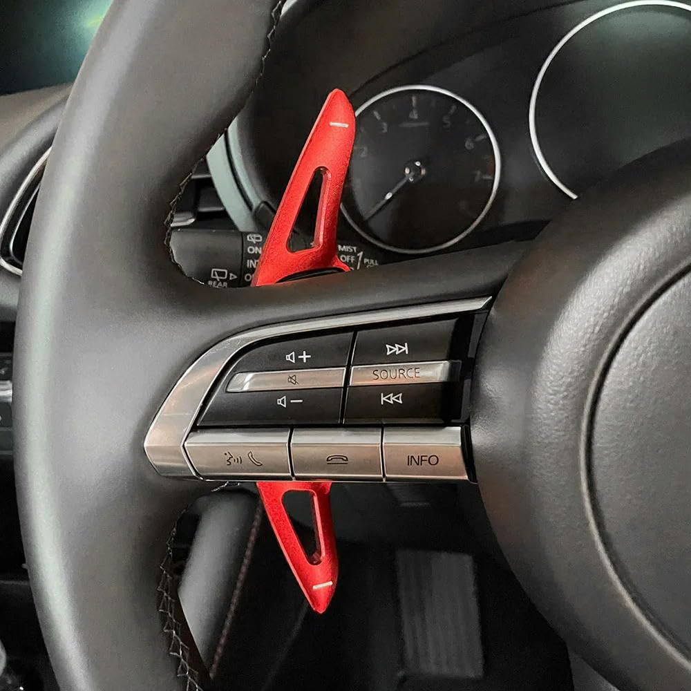 2 Stücke Lenkrad Schaltwippen Verlängerung Paddles Lenkrad Für Mazda 3 CX30 MX30 CX-30 MX-30 e-SKYACTIV-G 2020-2025 Aluminium Schaltwippen Aufkleber