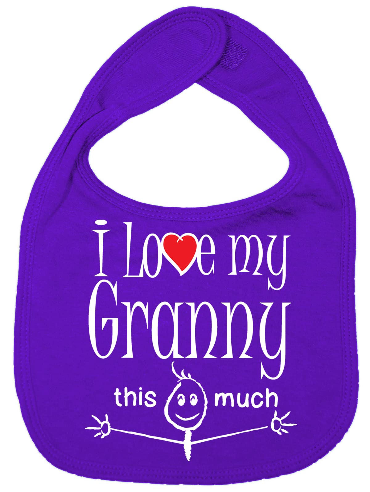Image is Everything IiE, I Love My Granny This Much, Grandson Granddaughter Baby Unisex Soft Cotton Feeding Bib, Purple — image 1