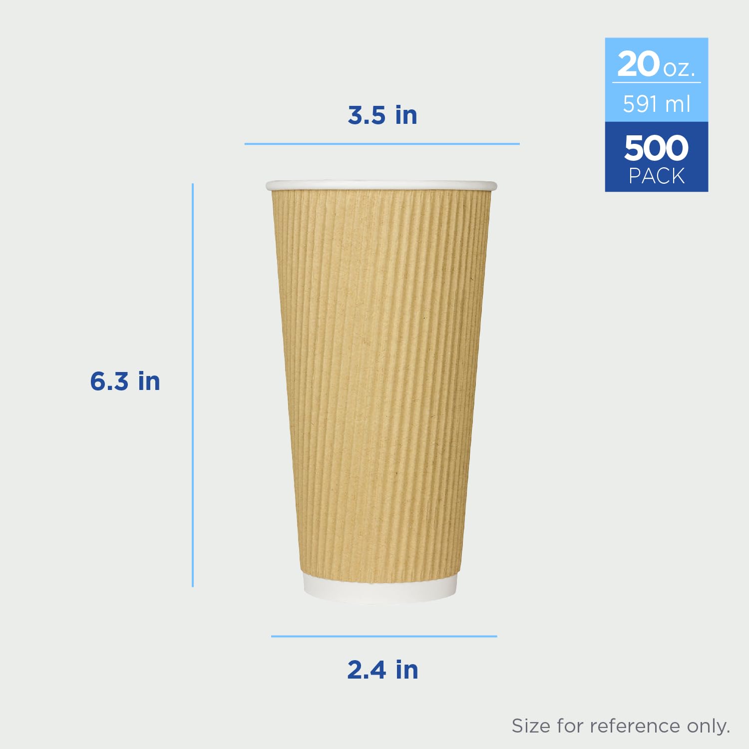 lollicup c-krc516 Karat Ripple papel taza caliente, 20-Ounce