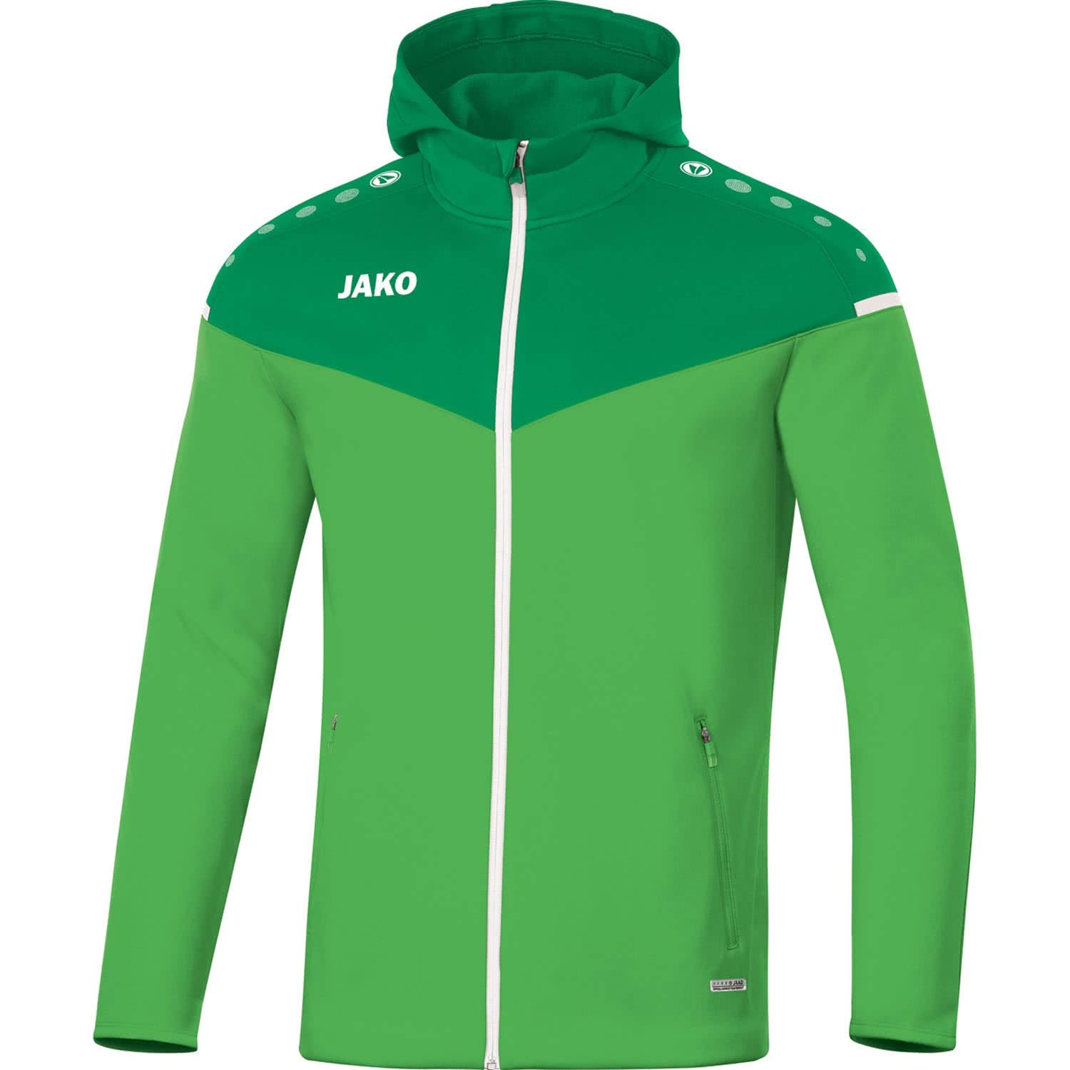 JAKO Women's Champ 2.0 Hooded Jacket, Soft Green/Sports Green, 44 (EU)