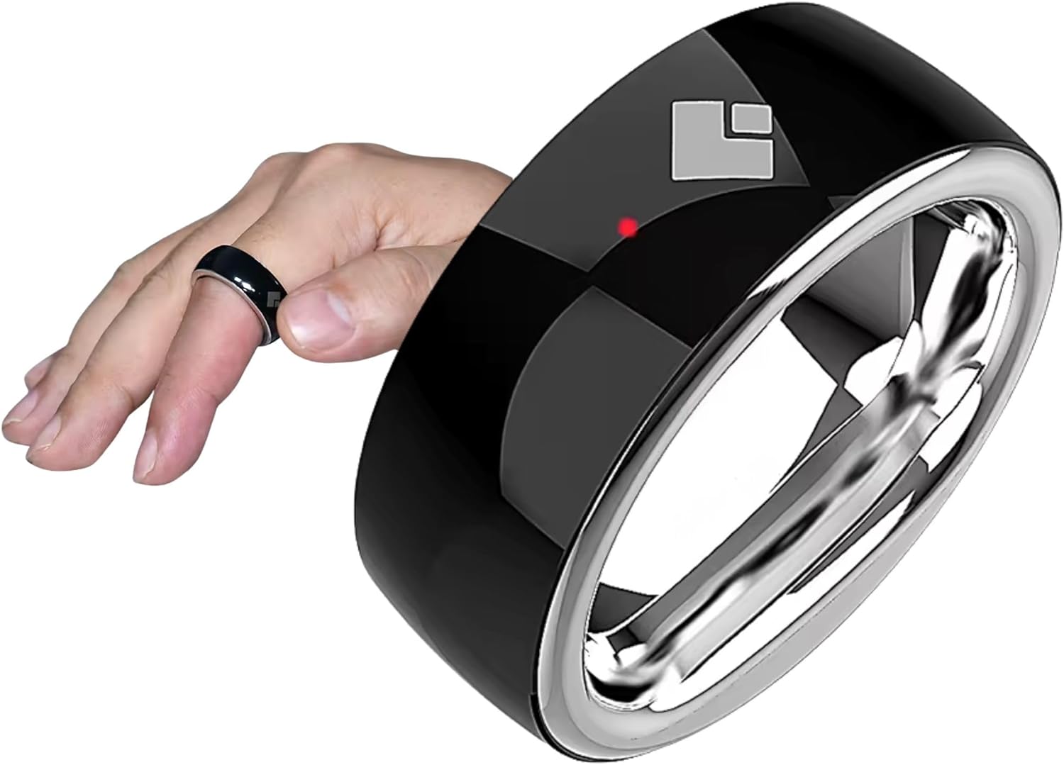 Smart Tasbih Ring, Muslim Prayer Counter, Wearable Technology Ring with Prayer Timing Reminder and Muslim Time APP, SIZE 10 (Q-003)