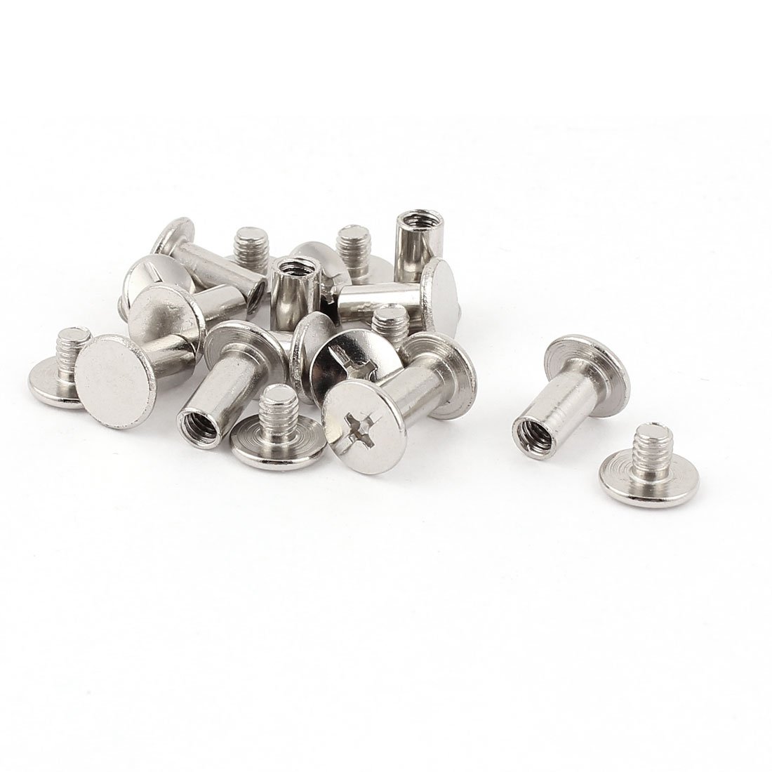 Uxcell Women's Silver Sourcingmap Screw Post 5X10mm Belt Buckle Binding Bolts Leather Fastener Tone 10 Sets