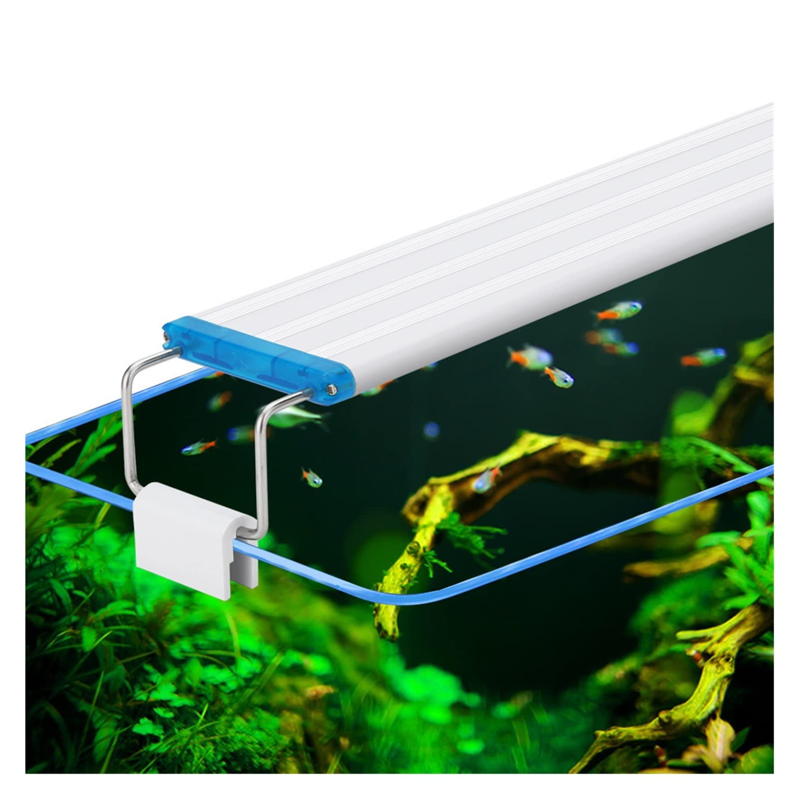 Acuario Luz LED Tanque de Peces súper Delgado Planta acuática Paisaje Crecer Iluminación Lámpara de Clip Brillante 18-71 cm para Tanque de Peces (Color : SDW-B60BW-US)