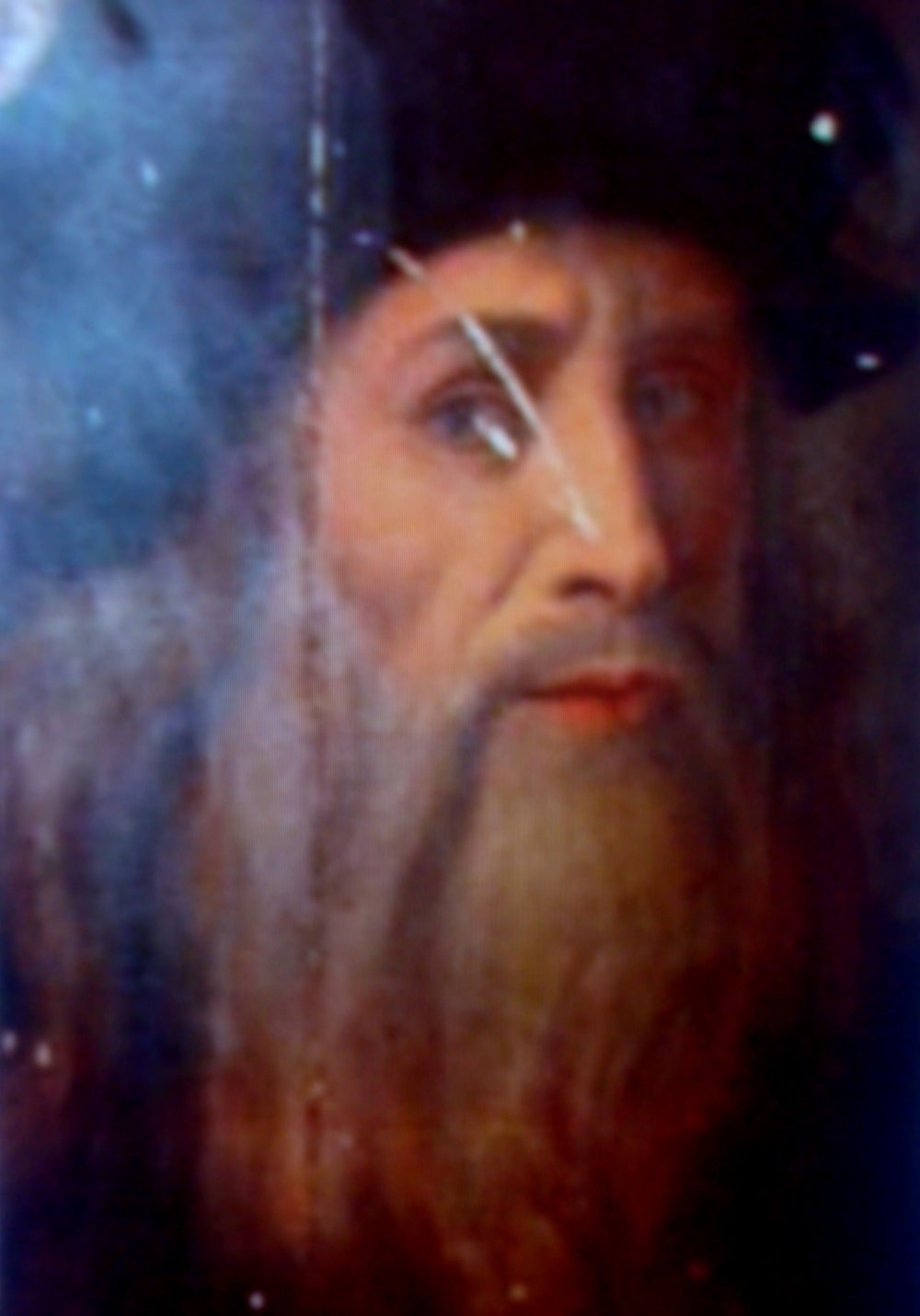 Autorretrato de Leonardo Da Vinci grand format avec cadre noir Archival Matte