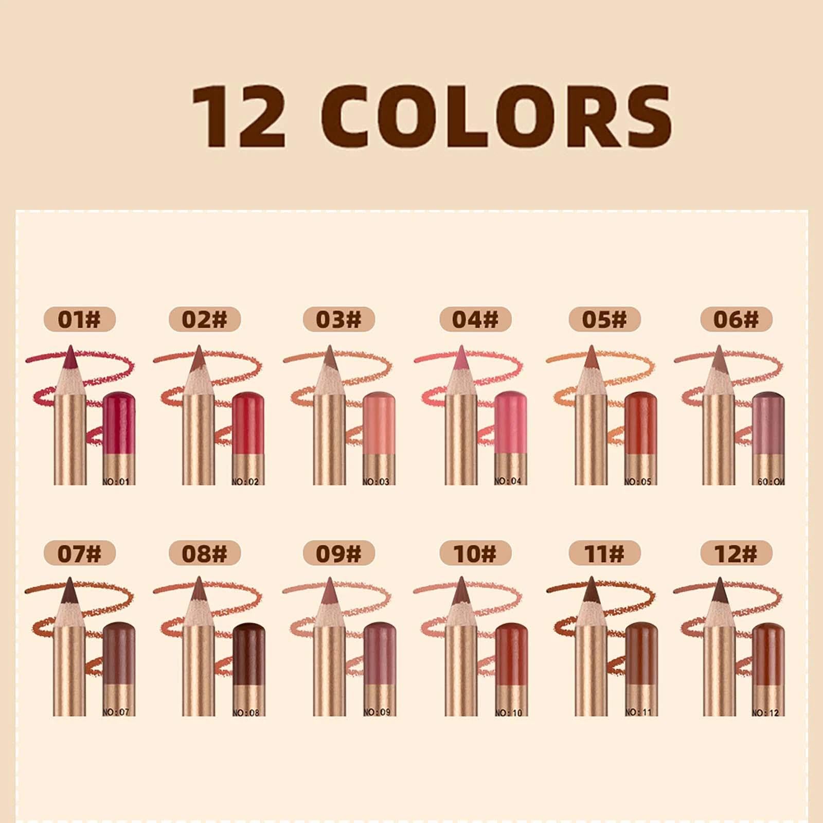 12 PCS Lip Liner Gloss Set, Lipstick Pencil Lip Liners Stain, Smooth Lips Stain for Women. Perfect for Everyday Wear - Image 2