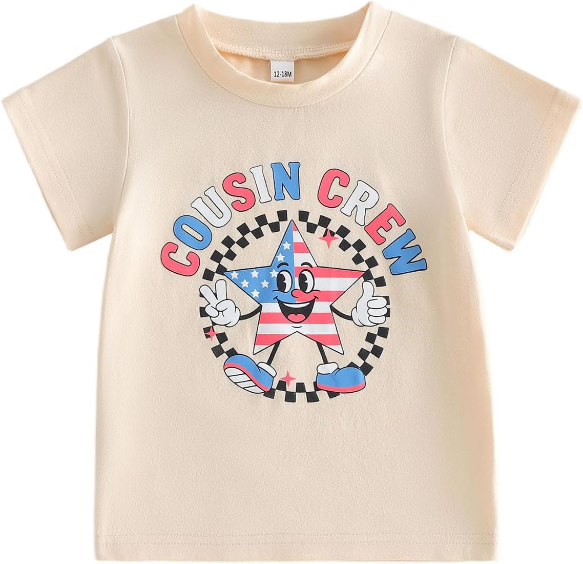 Sibling Matching Outfits for Kids Little Girl Boy Short Sleeve Cousin Crew Shirt Colorful Print Summer Clothes