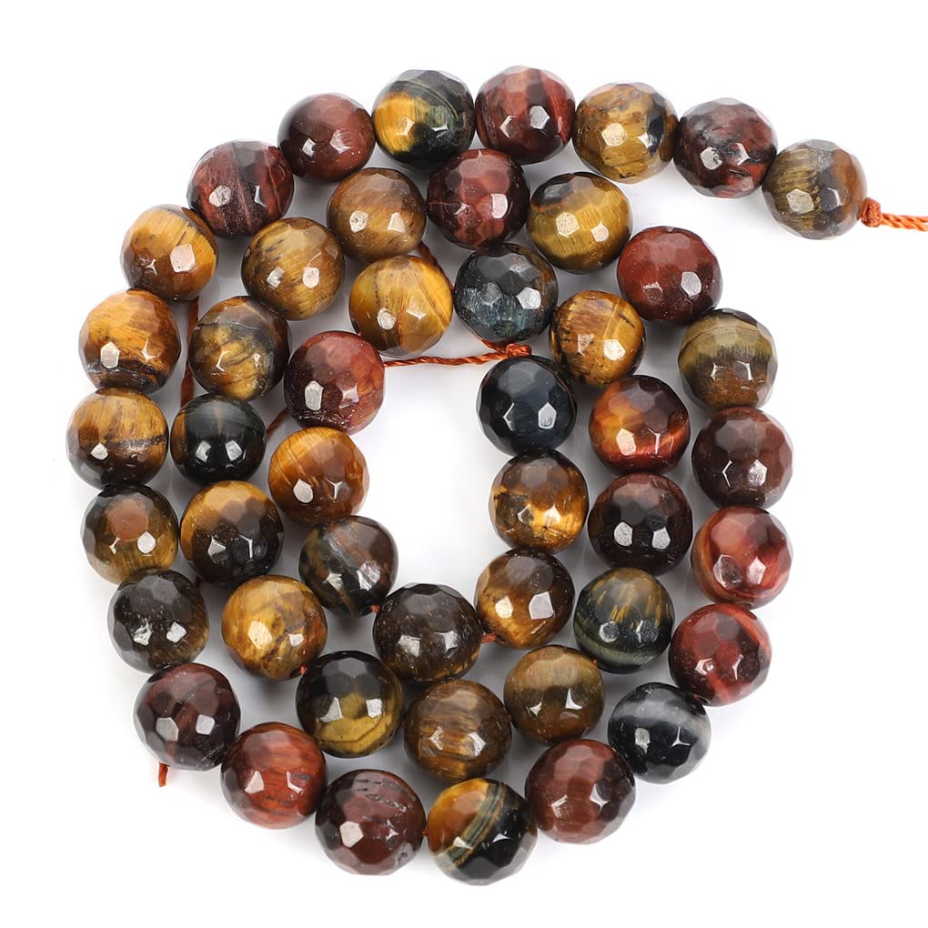 Lot De 60 à 62 Perles Rondes à Facettes En œil De Tigre Bleu Clair Pour La Fabrication De Bijoux, Bracelets De Couple, 3 Couleurs, 6 Mm