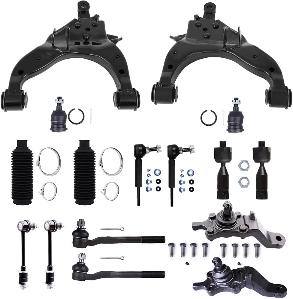 Front Lower Control Arm fit for Toyota for 4Runner 1996 1997 1998 1999 2000 2001 2002, Suspension Kit with Upper Lower Ball Joint Inner Outer Tie Rod End w/Steering Boot Sway Bar Link - 16pc Set
