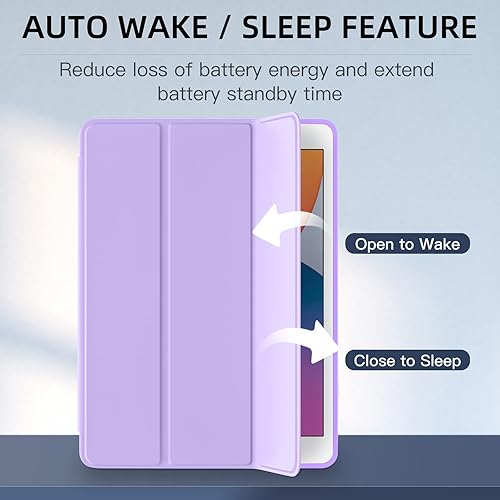 Miniatura 3 de Mastten Funda compatible con iPad de 987 generación, para iPad de 10.2 pulgadas con soporte para lápiz, funda trasera inteligente de TPU para iPad