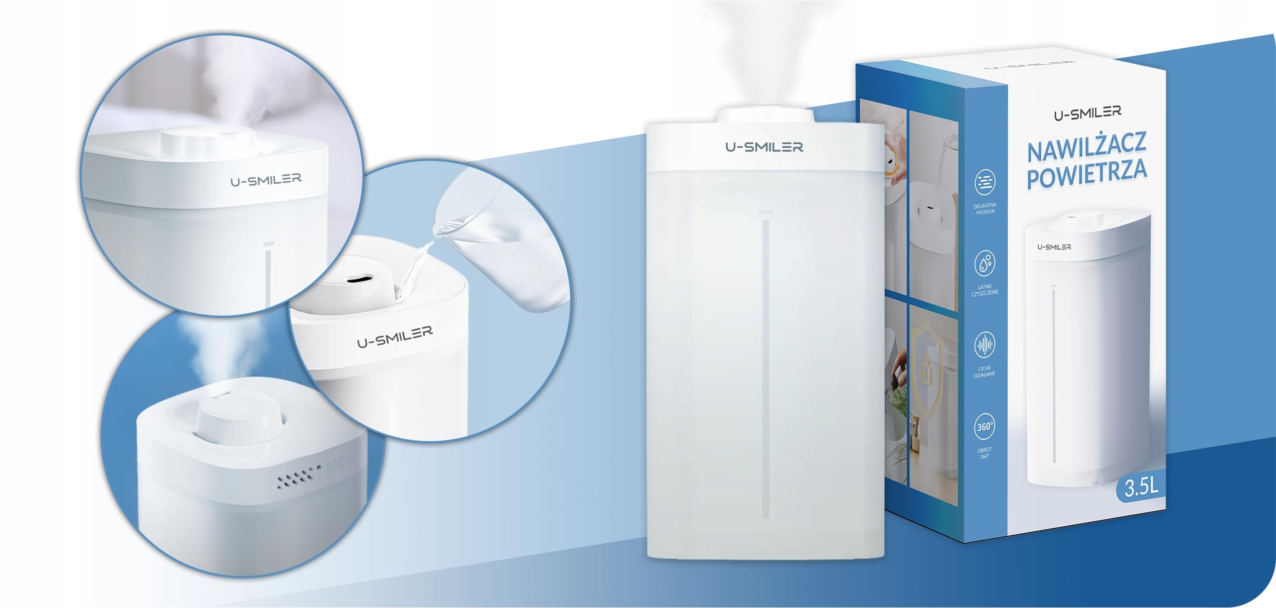 Umidificatore 3,5L con aromaterapia, diffusore ad ultrasuoni per oli essenziali, purificatore d'aria e umidificatore, umidificatore silenzioso per camera da letto, piante, appartamento