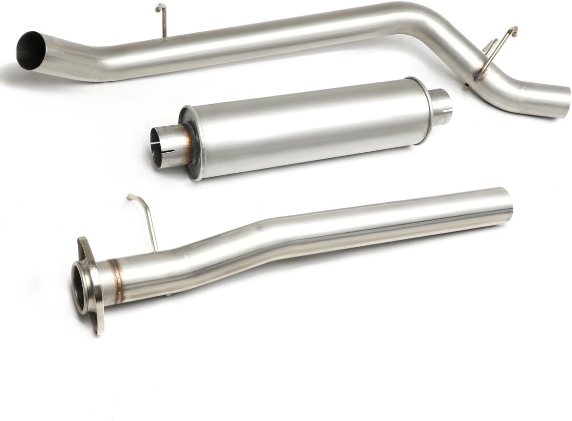 Auto Dynasty 3 inch Round Muffler Tip Catback Exhaust System Compatible with 15-16 Colorado Canyon Extended/Crew Cab, Stainless Steel