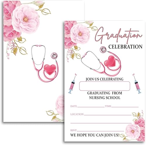 FujLoy 20 tarjetas con sobres, invitaciones para fiestas de graduación 2023, 2023 Universidad, escuela secundaria, celebración de graduación