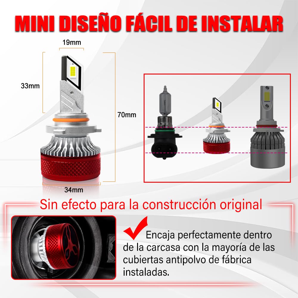 SHENKENUO 9005 H10 HB3 6000K LED Fog Light Bulbs – 50W 12V Cold White, Ballast Included