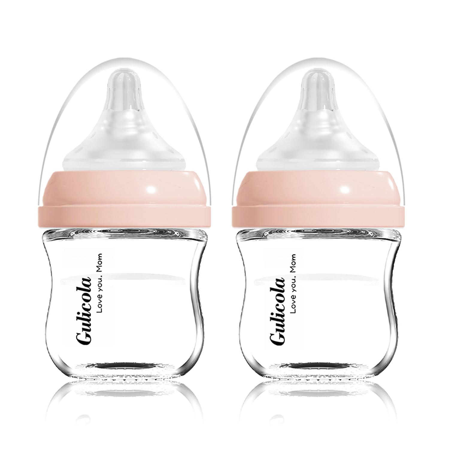 Gulicola Small Glass Bottle Pink 2 Pack