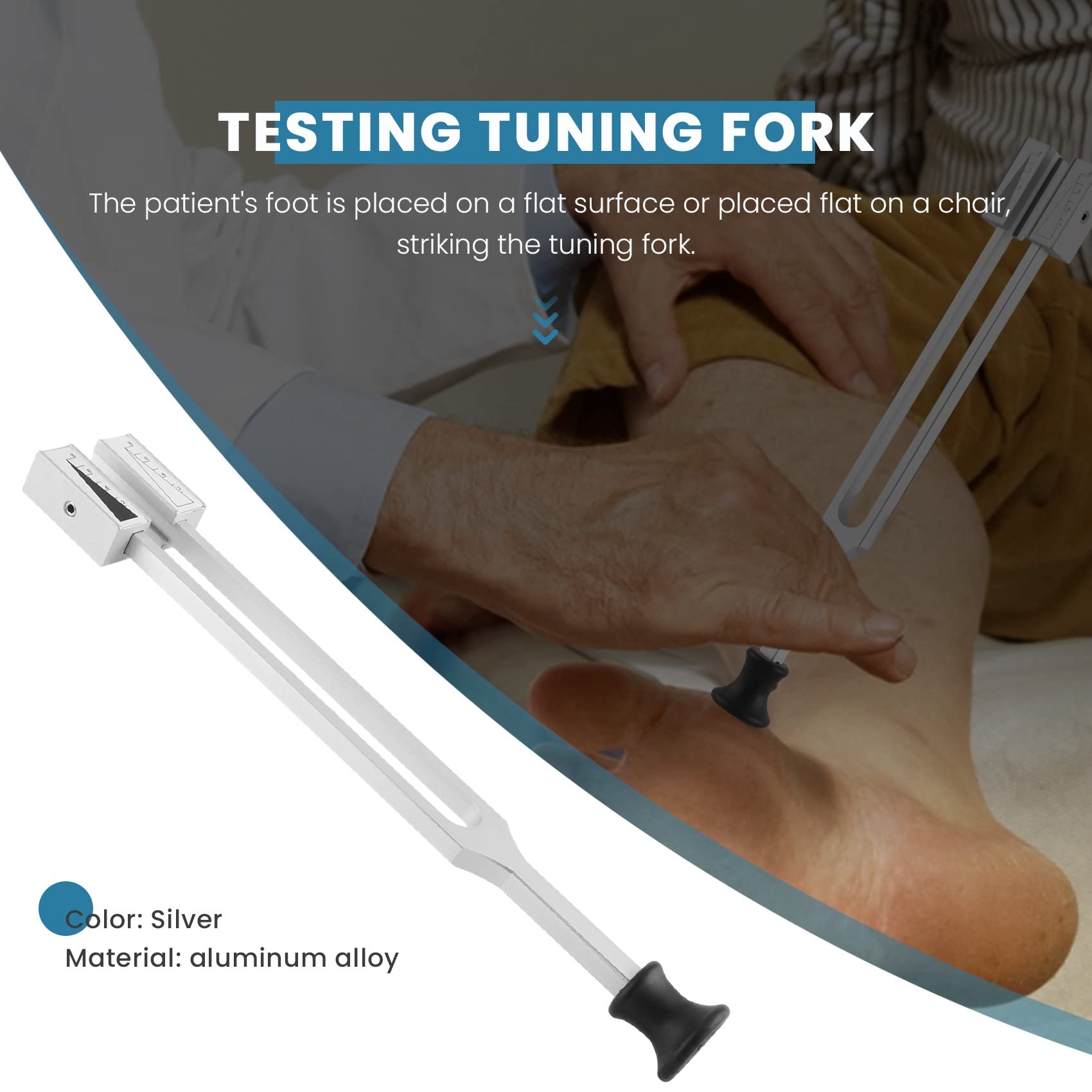 Tooteeru Aluminum Tuning Fork Chakra Hammer Ball Diagnostic C64-C128 Internal Nervous System Testing Tuning Fork Health Care - Image 3