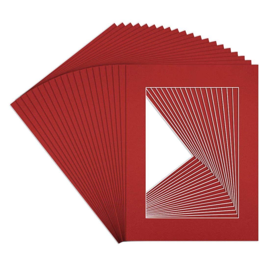 Procut Global 16x12" Crimson Picture Mounts to Fit A4 Aperture - Precision Cut Cardboard Photo Mount - Ideal for Frames, Prints, Artwork & Certificates - Sizes & Colours Available - 20 Pack