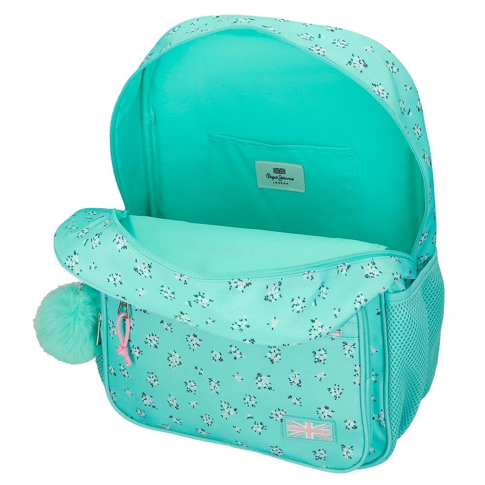 Pepe Jeans Nora Mochila Escolar, Azul, 30x39x12 cms | Poliéster
