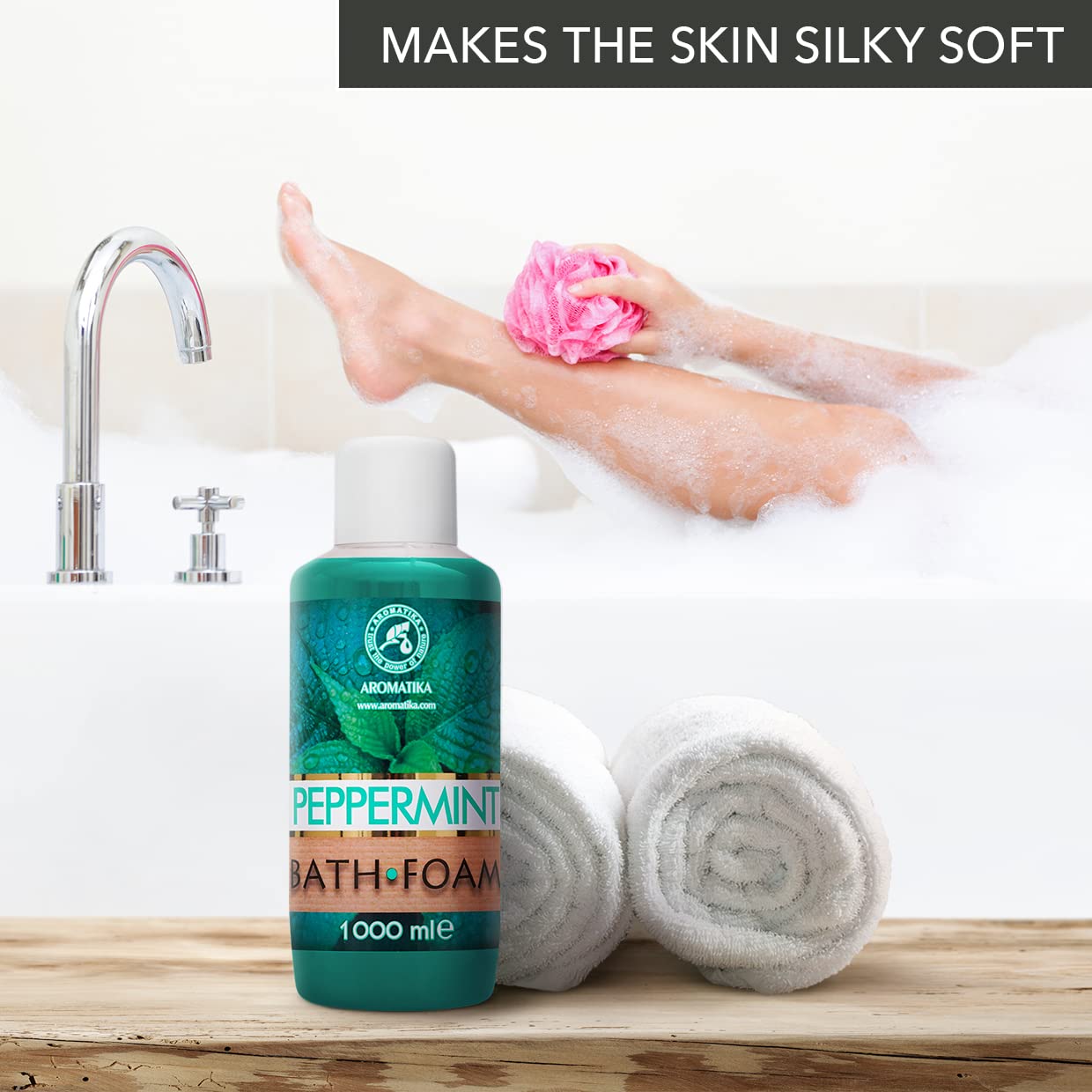 Bagno Schiuma con Olio Essenziale di Menta Piperita 1000ml - Cura del Corpo - Buon Dormire - Bellezza - Bagno - Cura del Corpo - Benessere - Relax - Aromaterapia - Bagnoschiuma - Bath foam Peppеrmint