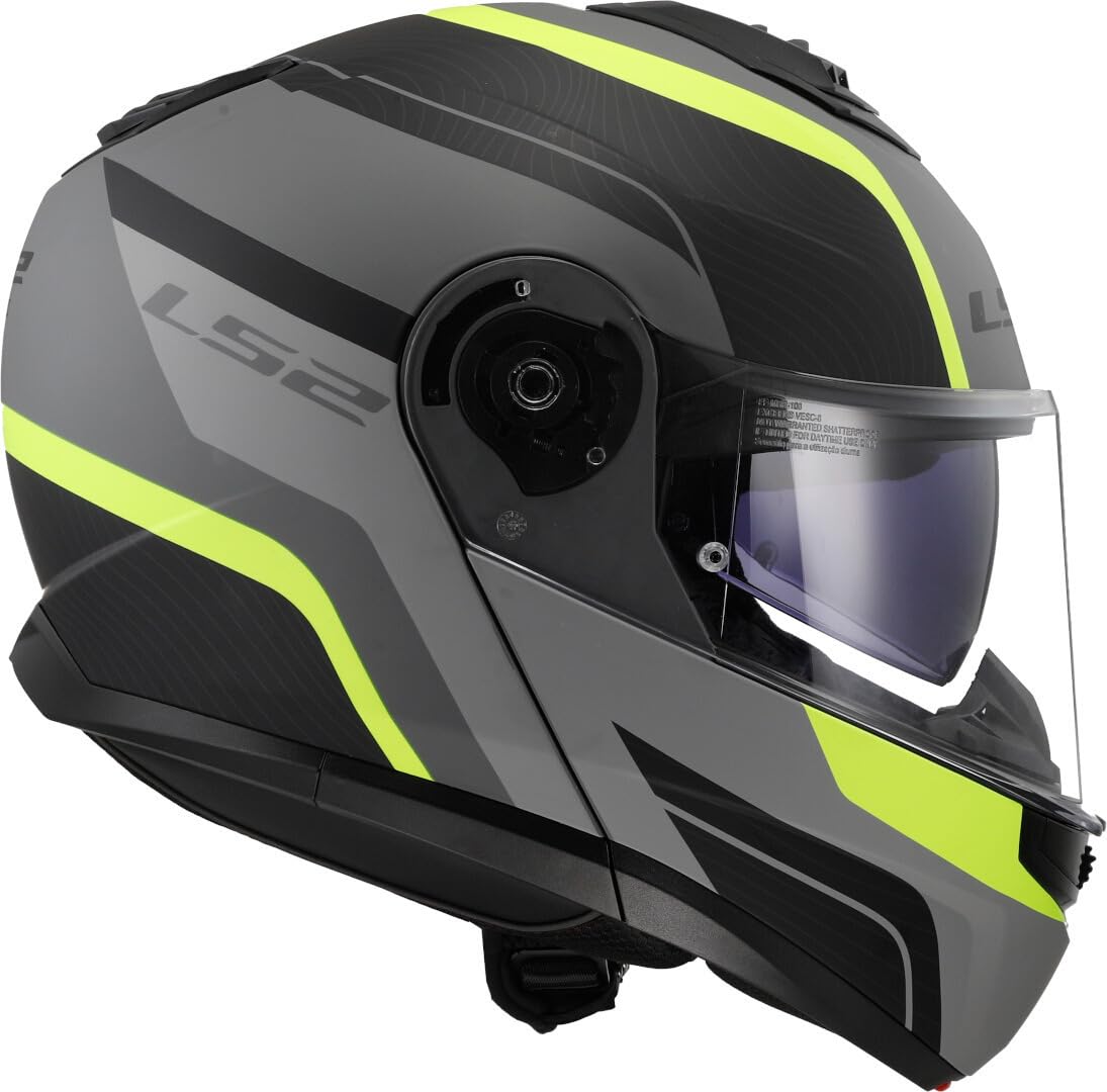 LS2, Casco Moto Modular STROBE II MONZA Matt Black H-V Yellow, L
