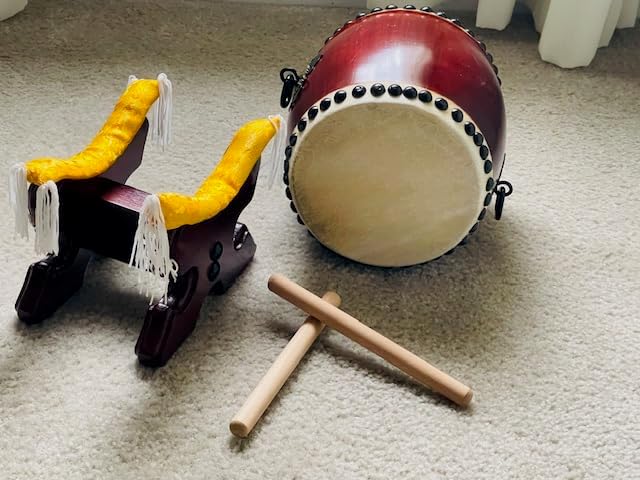 Japanese Taiko Drum Set with Stand, 6in Diameter, Percussion Instrument