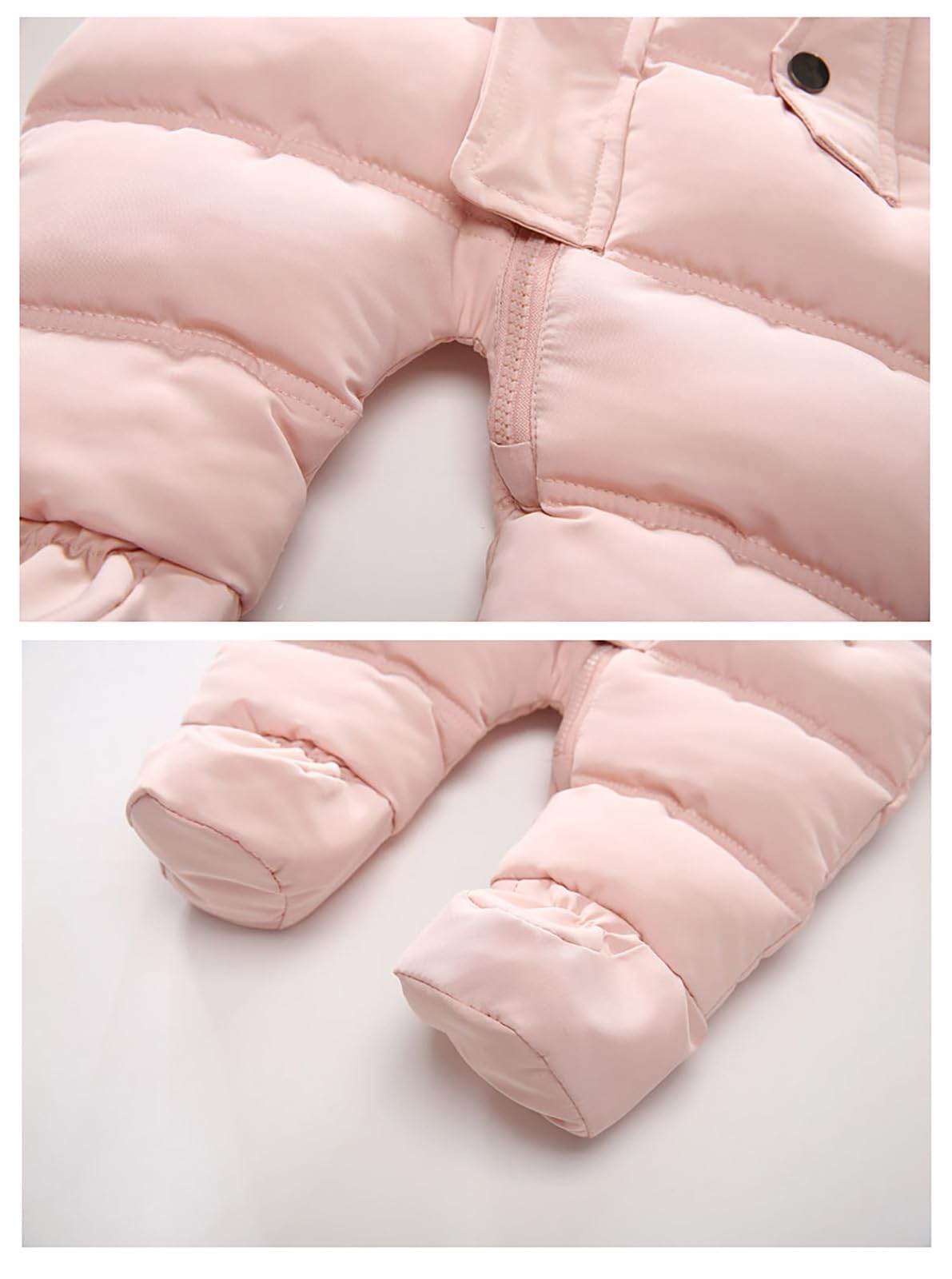 Mono de nieve para niños, invierno, para bebé, niña, niño, acolchado, con capucha, piel, traje de esquí, chándal cálido