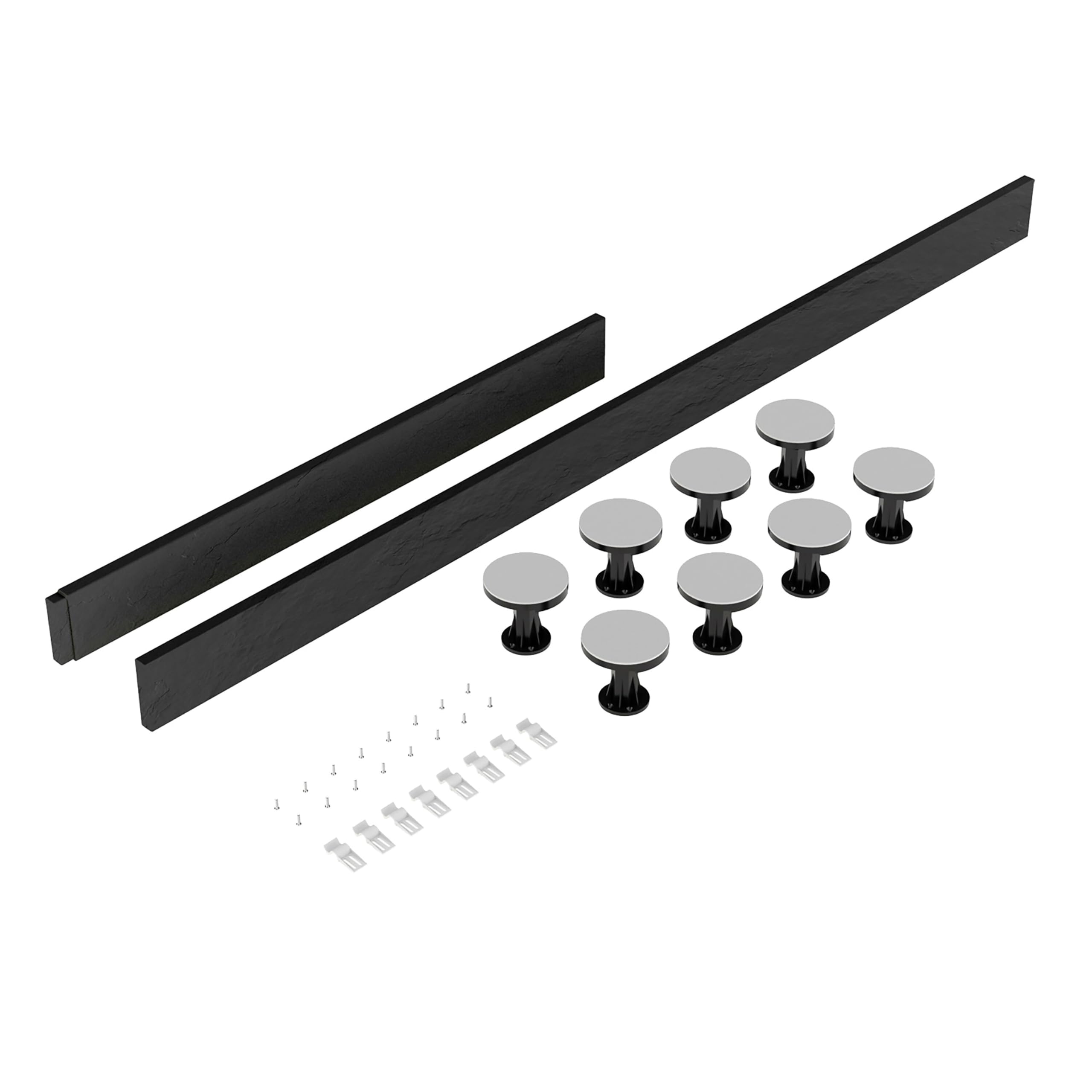 Balterley Grey Shower Tray Riser Kit, 2 Panels, 8 Pack Of Legs, Clips & Screws, Leg Set & Plinth Kit For 1100Mm To 1200Mm Rectangular Trays, Plinth & Legs - 1800 X 105Mm & 1000 X 105Mm (Slate )