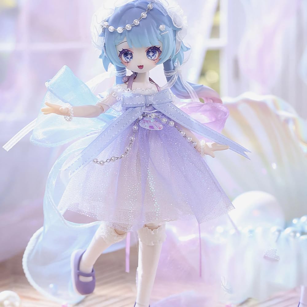 niannyyhouse BJD Blind Box Figuren, Maßstab 1:12, Heart of Creation Serie, Ball Jointed Doll with Clothes, Action Figure Collectable (6PCs)